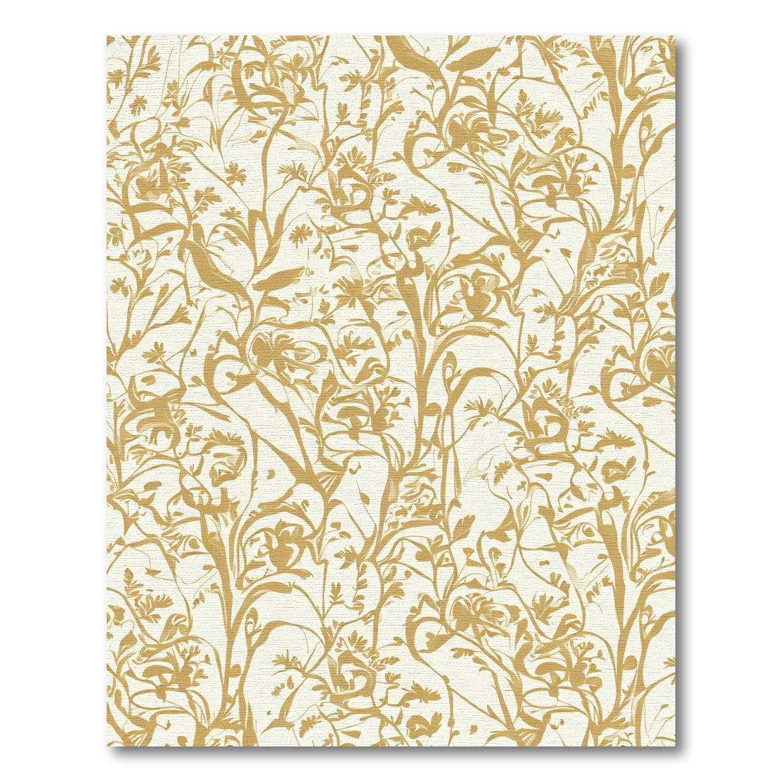 Golden Vine Floral Tapestry Rug