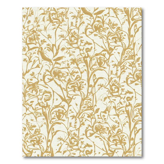 Golden Vine Floral Tapestry Rug