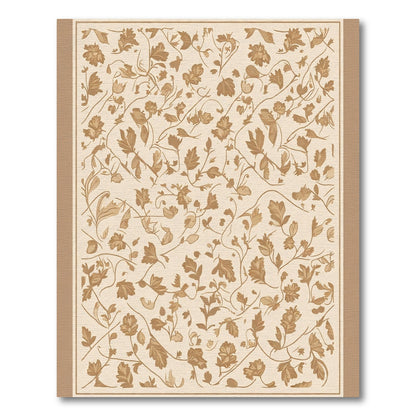 Neutral Beige Delicate Floral Swirls Rug