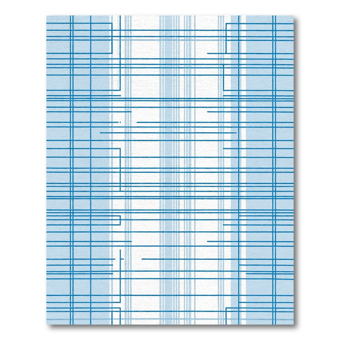 Modern Blue Geometric Grid Rug