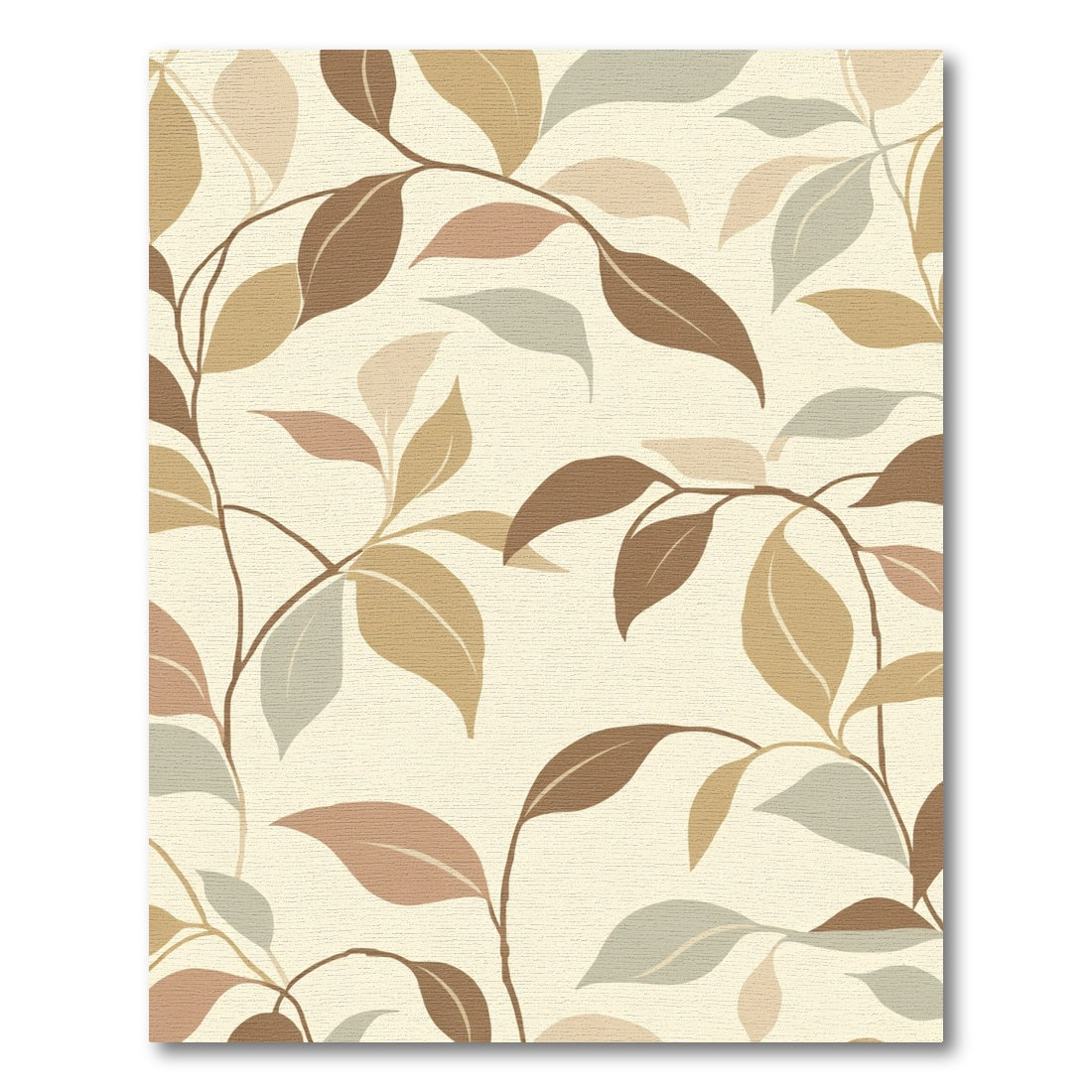 Earthy Toned Abstract Leaf Arrangement Rug