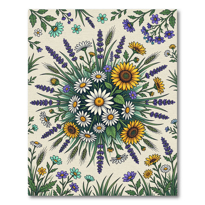 Meadow Bouquet with Sunflowers and Lavender Rug