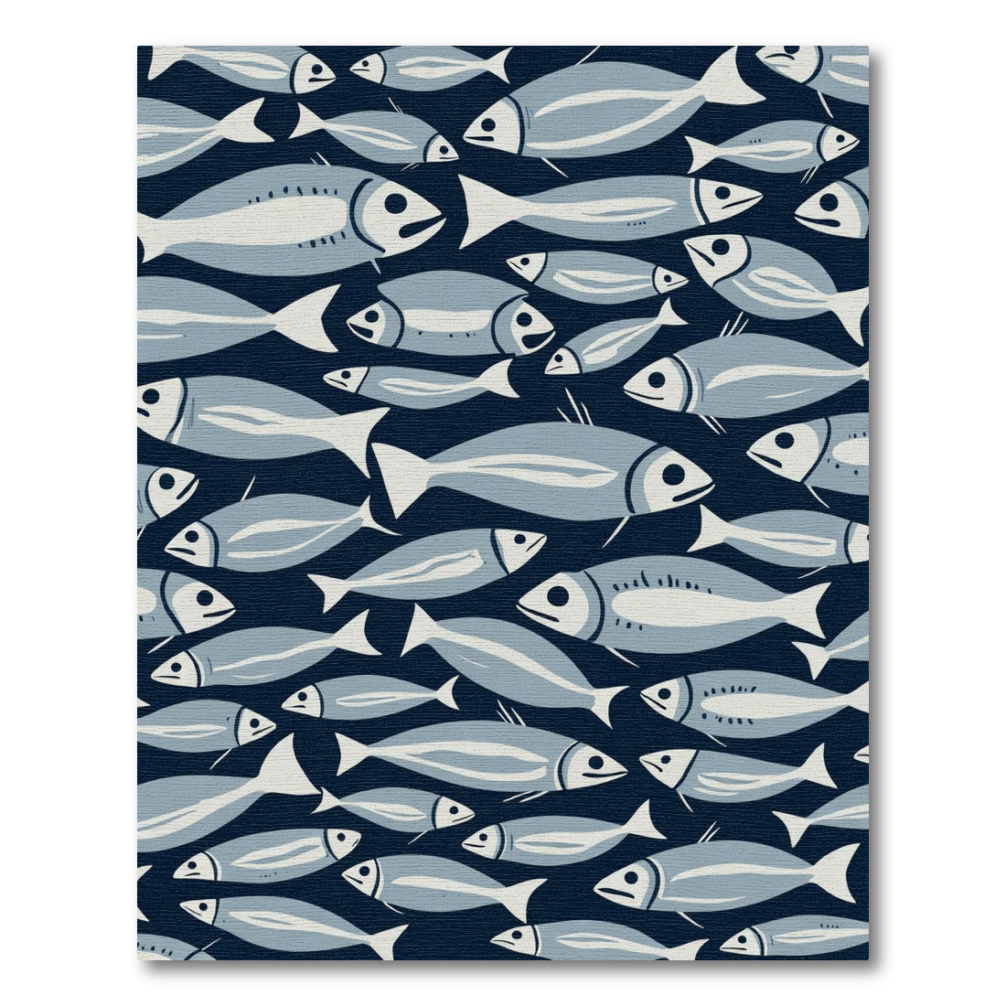 School of Fish Blue Background Rug