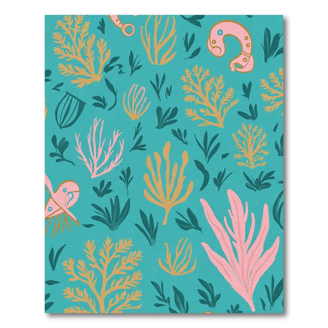 Teal Coral Blush Marine Botanicals Rug