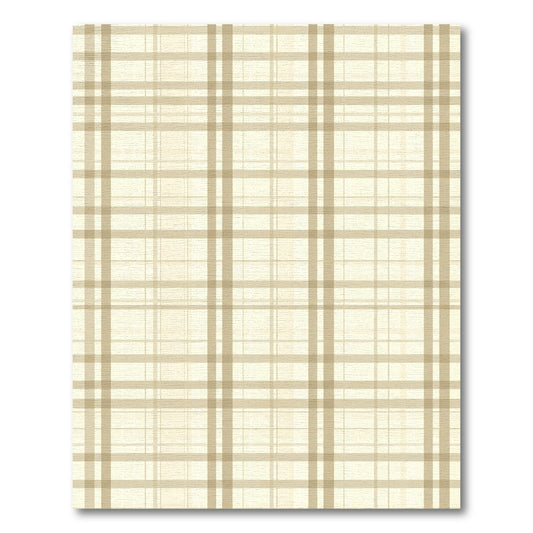 Rustic Beige Plaid Checkered Rug