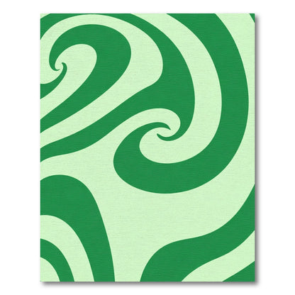 Jade Green Swirl Abstract Rug