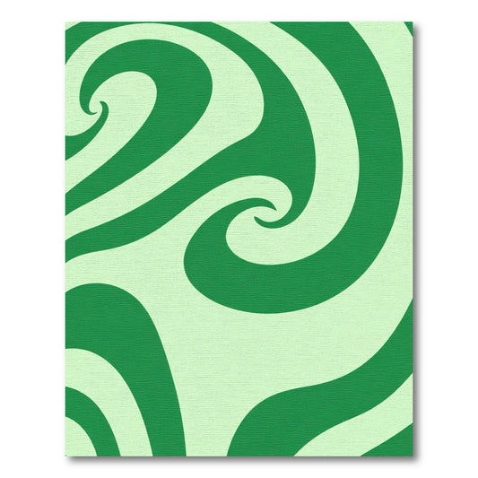 Jade Green Swirl Abstract Rug