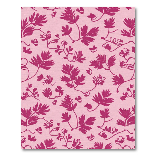 Pink Botanical Vine Silhouette Rug