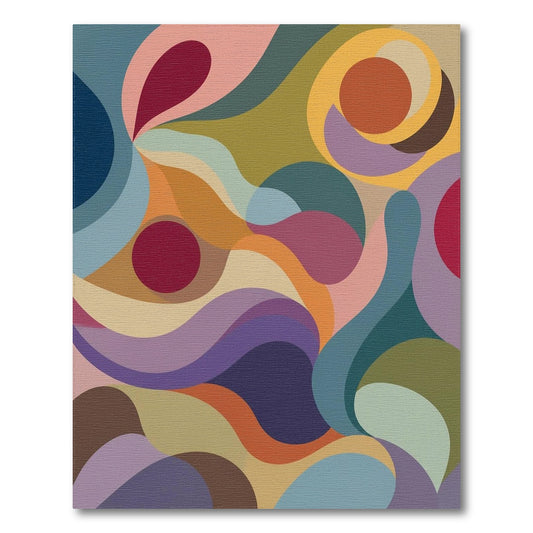 Abstract Area Multi-color and Patterns Vibrant Multi-Color Abstract Swirl Area Rug