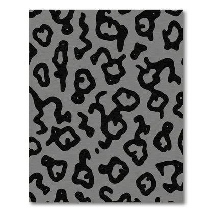 Gray Black Abstract Spots Rug