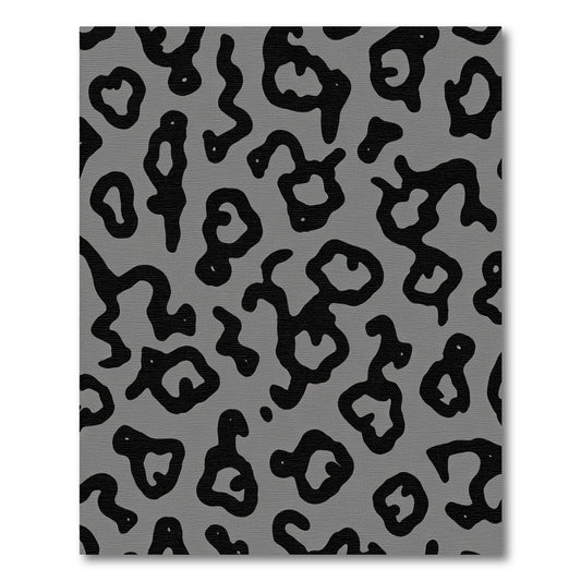 Gray Black Abstract Spots Rug