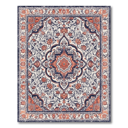 Distressed Persian Floral Medallion Area Rug