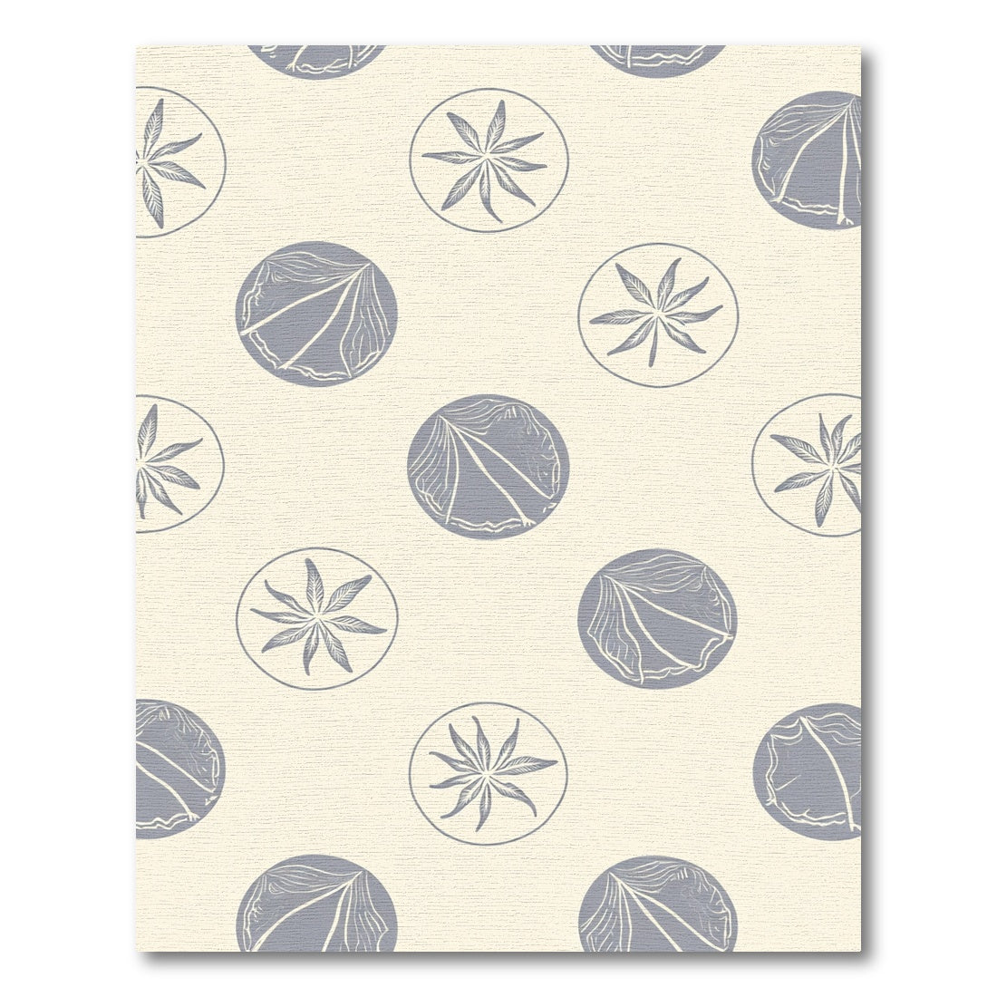 Pale Yellow Gray Floral Dot Rug