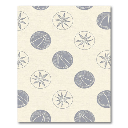 Pale Yellow Gray Floral Dot Rug