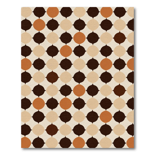 Retro Polka Dot Circles Earthy Tones Rug