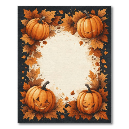 Orange Pumpkin Jack-o'-Lantern Washable Area Rug
