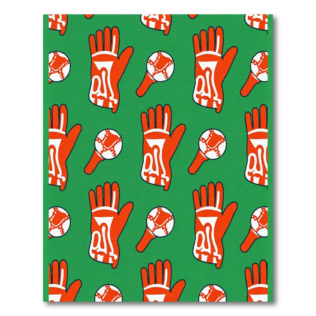 Orange Bone Hand Graphic Print Rug