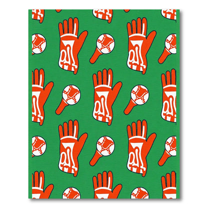 Orange Bone Hand Graphic Print Rug