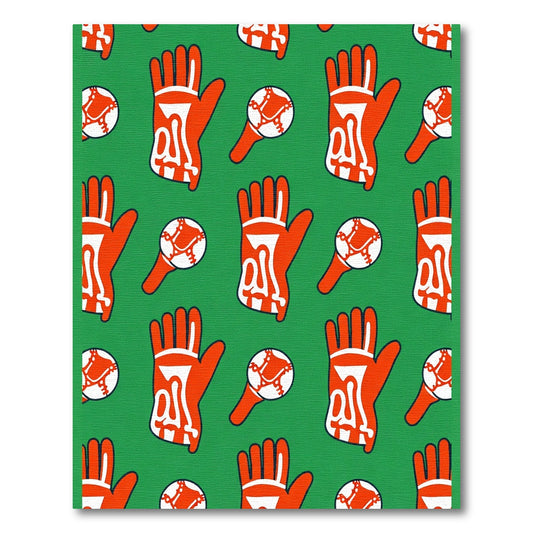 Orange Bone Hand Graphic Print Rug