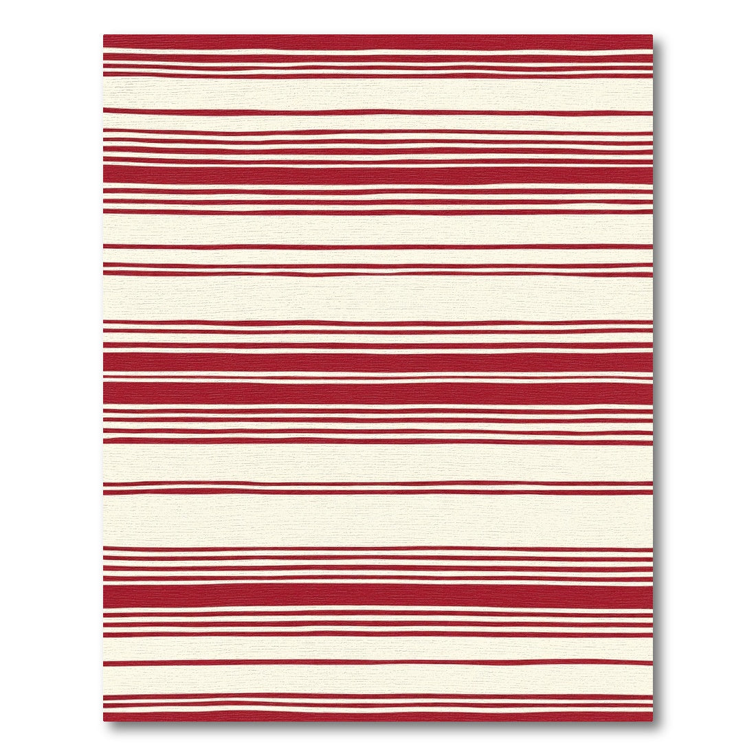 Rustic Red Cream Uneven Stripe Rug