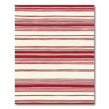 Rustic Red Cream Uneven Stripe Rug