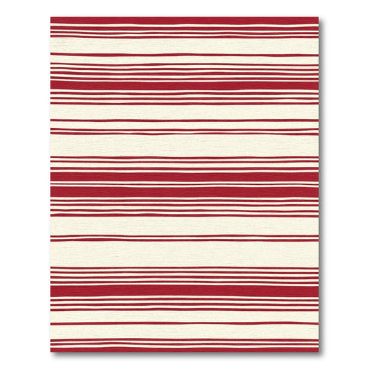 Rustic Red Cream Uneven Stripe Rug