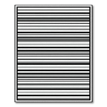 Black White Horizontal Stripe Geometric Rug