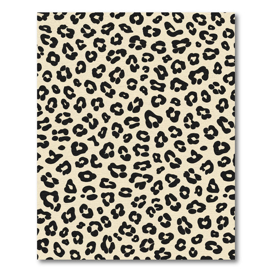 Bold Black Leopard Spots Cream Rug