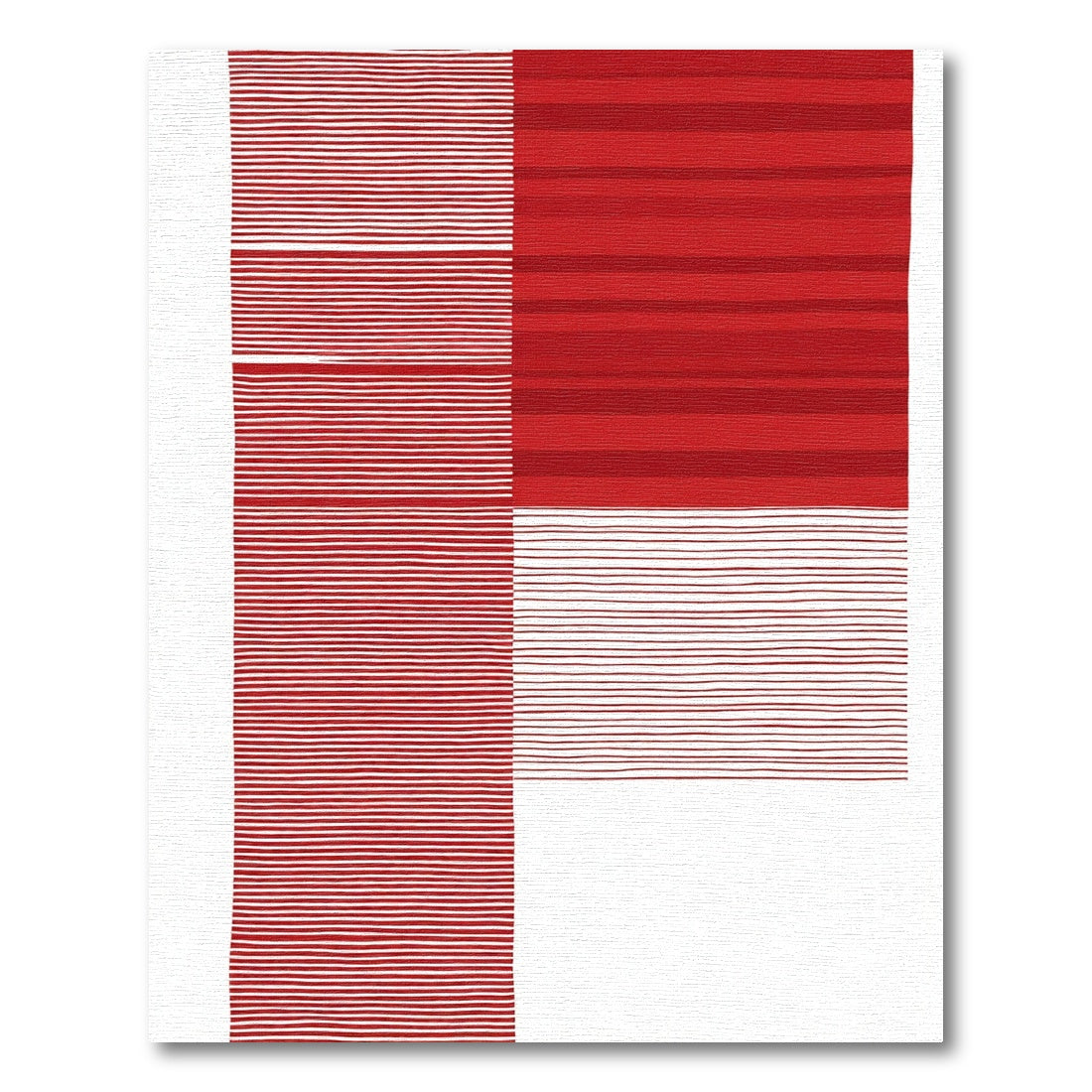 Bold Red Horizontal Stripe Collection Rug
