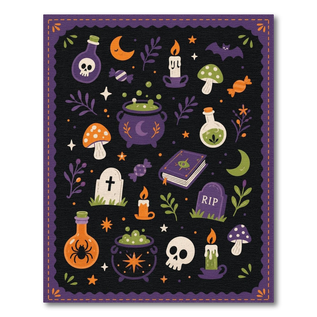 Spooky Halloween Icons Kids Area Rug