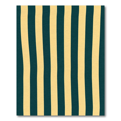 Deep Teal Gold Vertical Stripes Rug