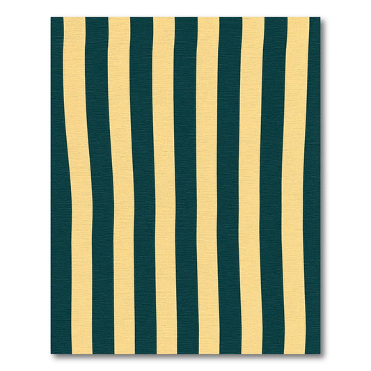 Deep Teal Gold Vertical Stripes Rug