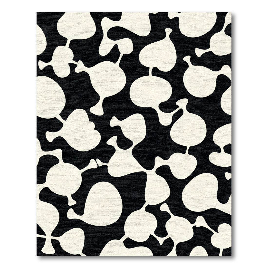 Mid-century Organic Black Cream Shapes Rug