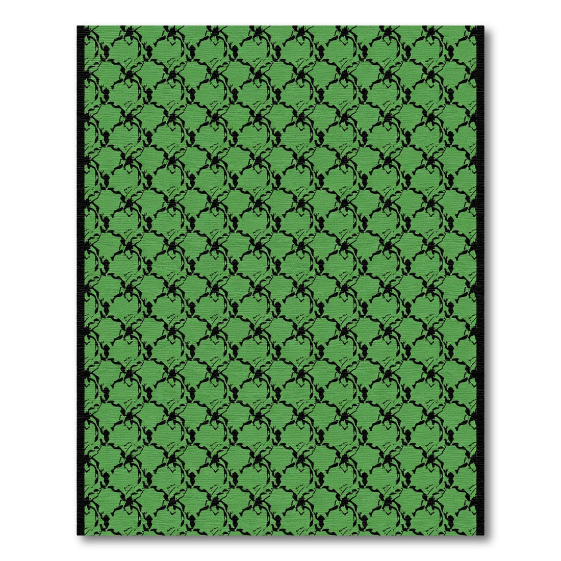 Emerald Green Organic Interlocking Shapes Rug