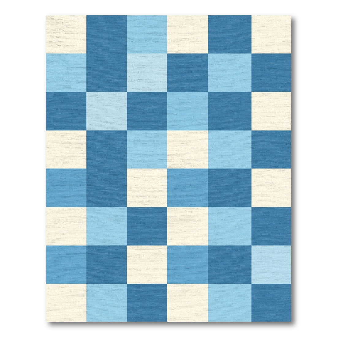 Ocean Blue Checkerboard Squares Rug
