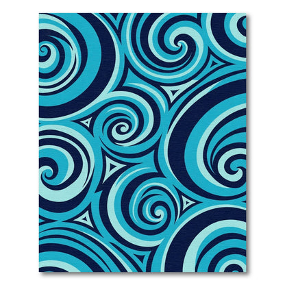 Oceanic Swirls Blue Abstract Rug