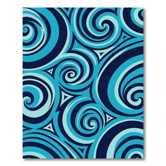 Oceanic Swirls Blue Abstract Rug