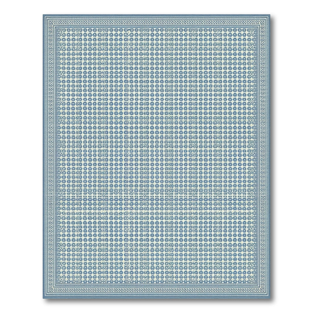 Blue Floral Vintage Washable No. 2 Area Rug