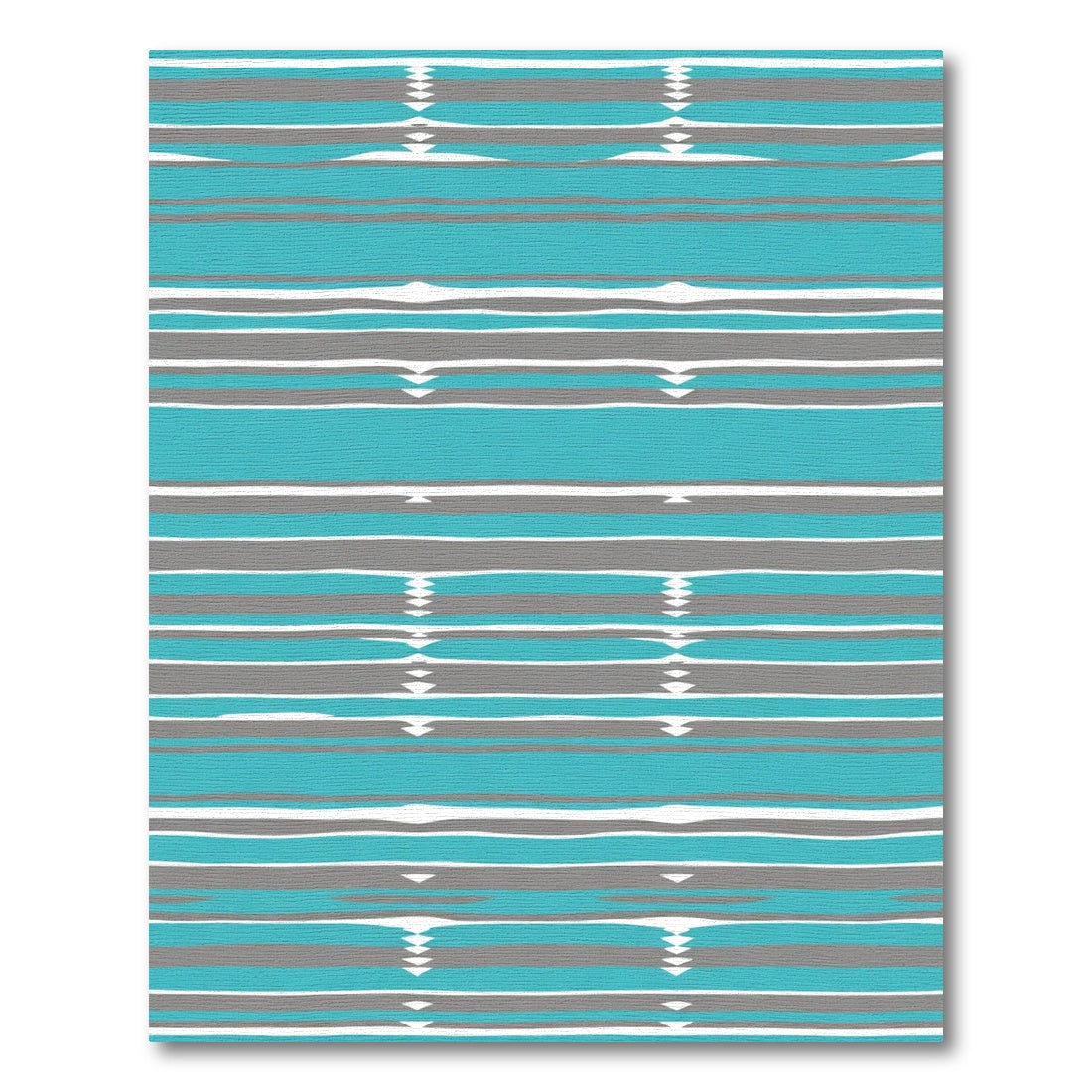 Modern Teal Gray Stripe Diamond Rug