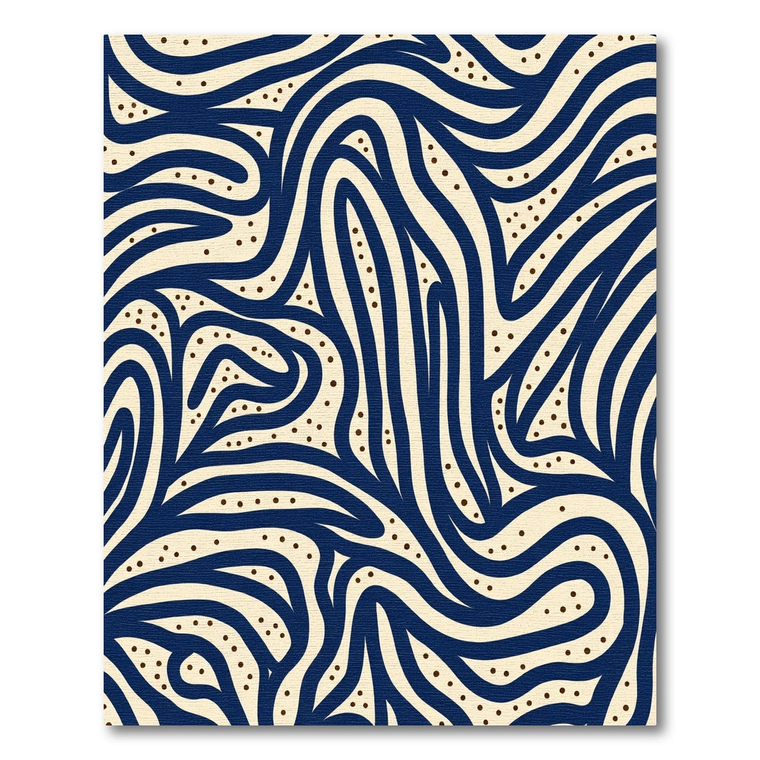 Navy Cream Wavy Abstract Flow Rug
