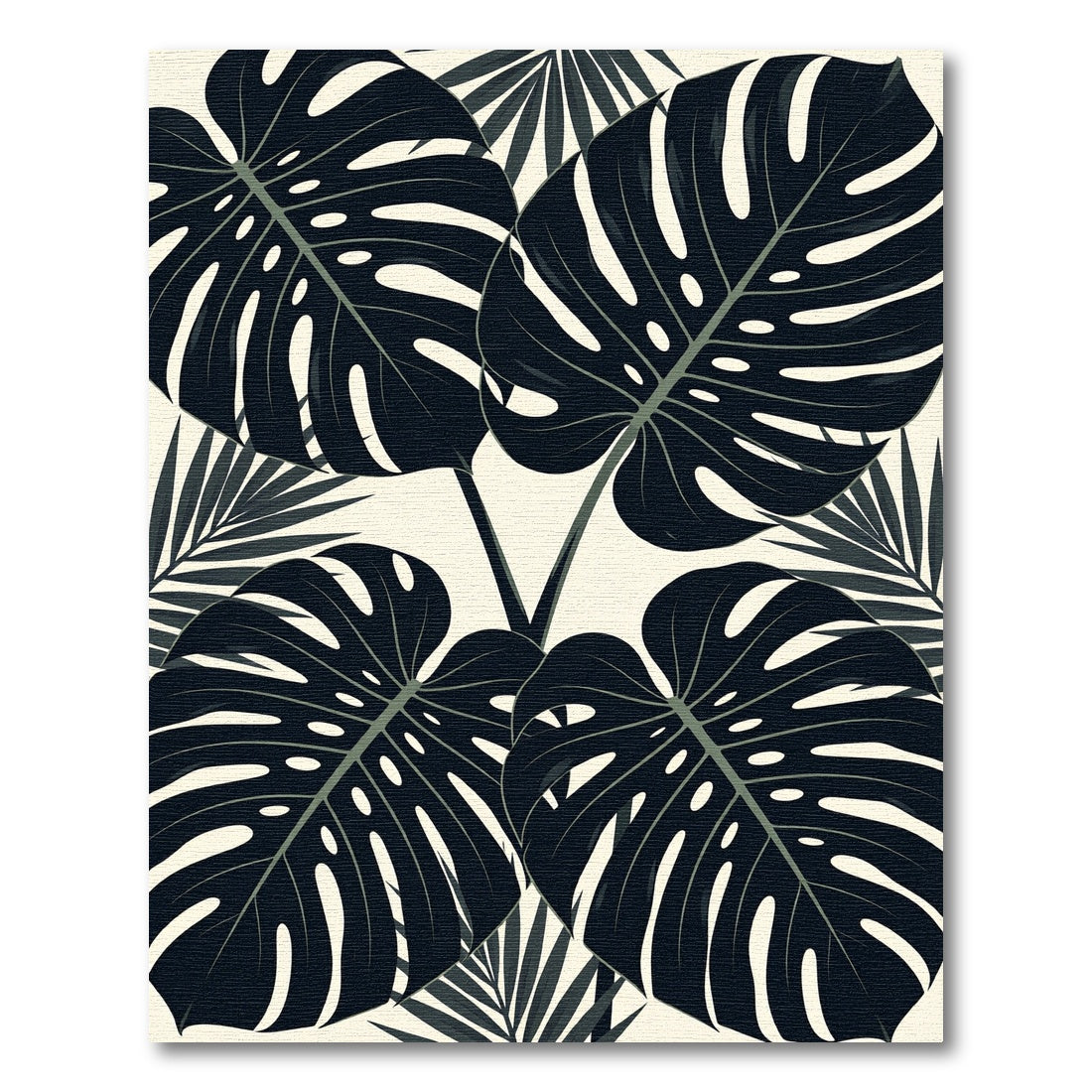 Monstera Leaf Tropical Foliage Rug