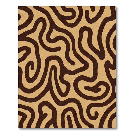 Caramel Brown Bold Swirl Rug