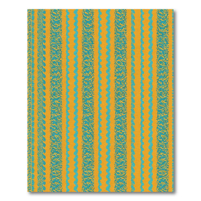 Turquoise Bold Stripe Ochre Texture Rug