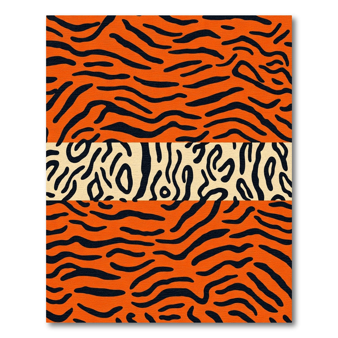 Bold Orange Black Animal Stripe Accent Rug