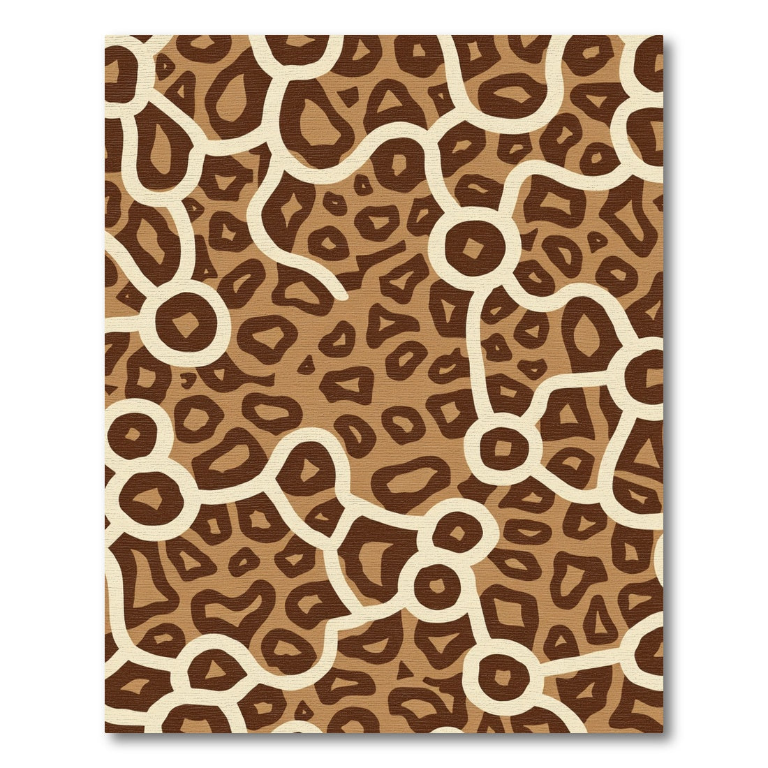 Brown Organic Shape Connective Pattern Rug