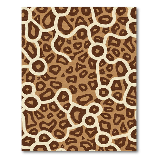 Brown Organic Shape Connective Pattern Rug