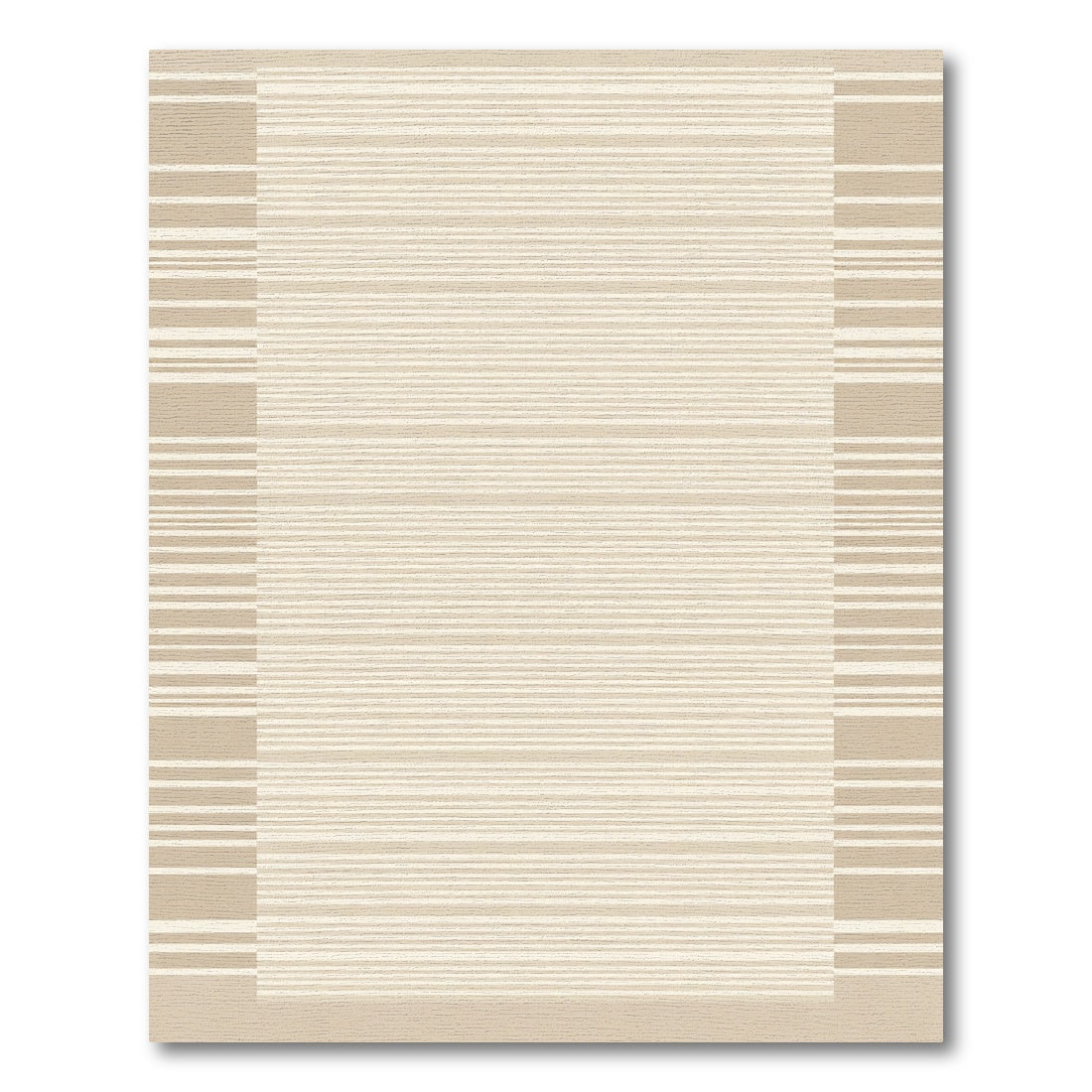 Neutral Contemporary Stripe Border Rug