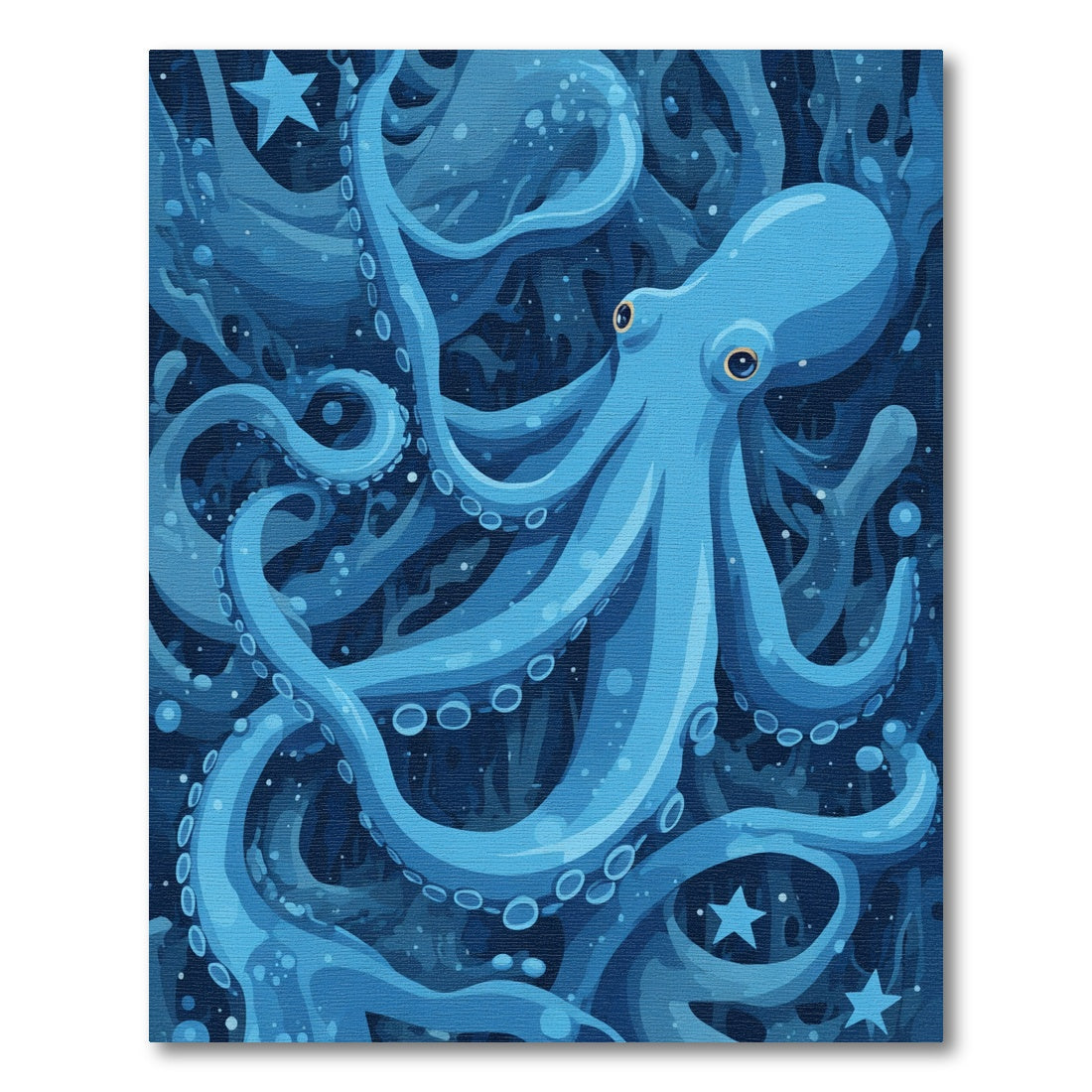 Deep Blue Underwater Octopus Swirl Rug