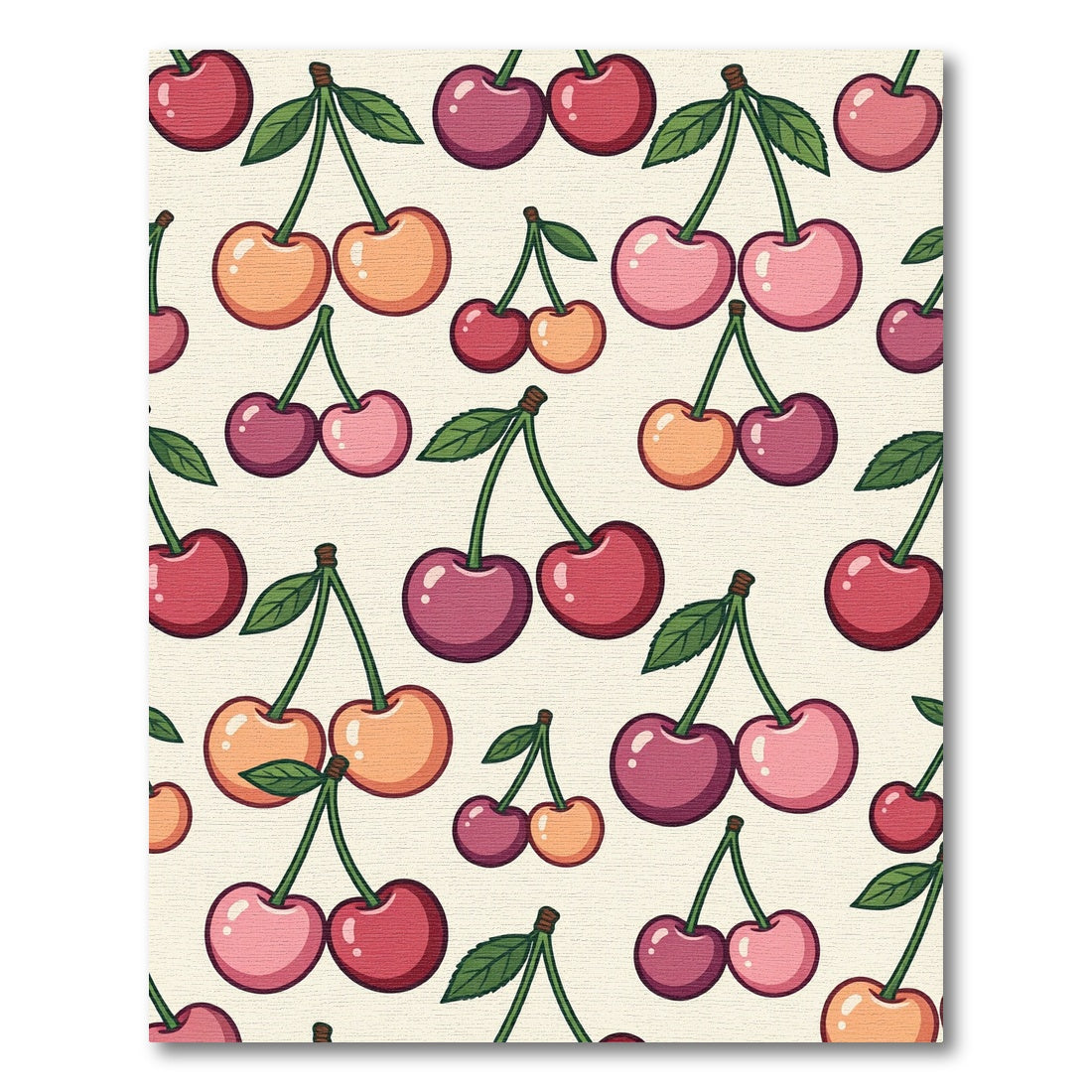 Whimsical Red Pink Cherry Collection Rug