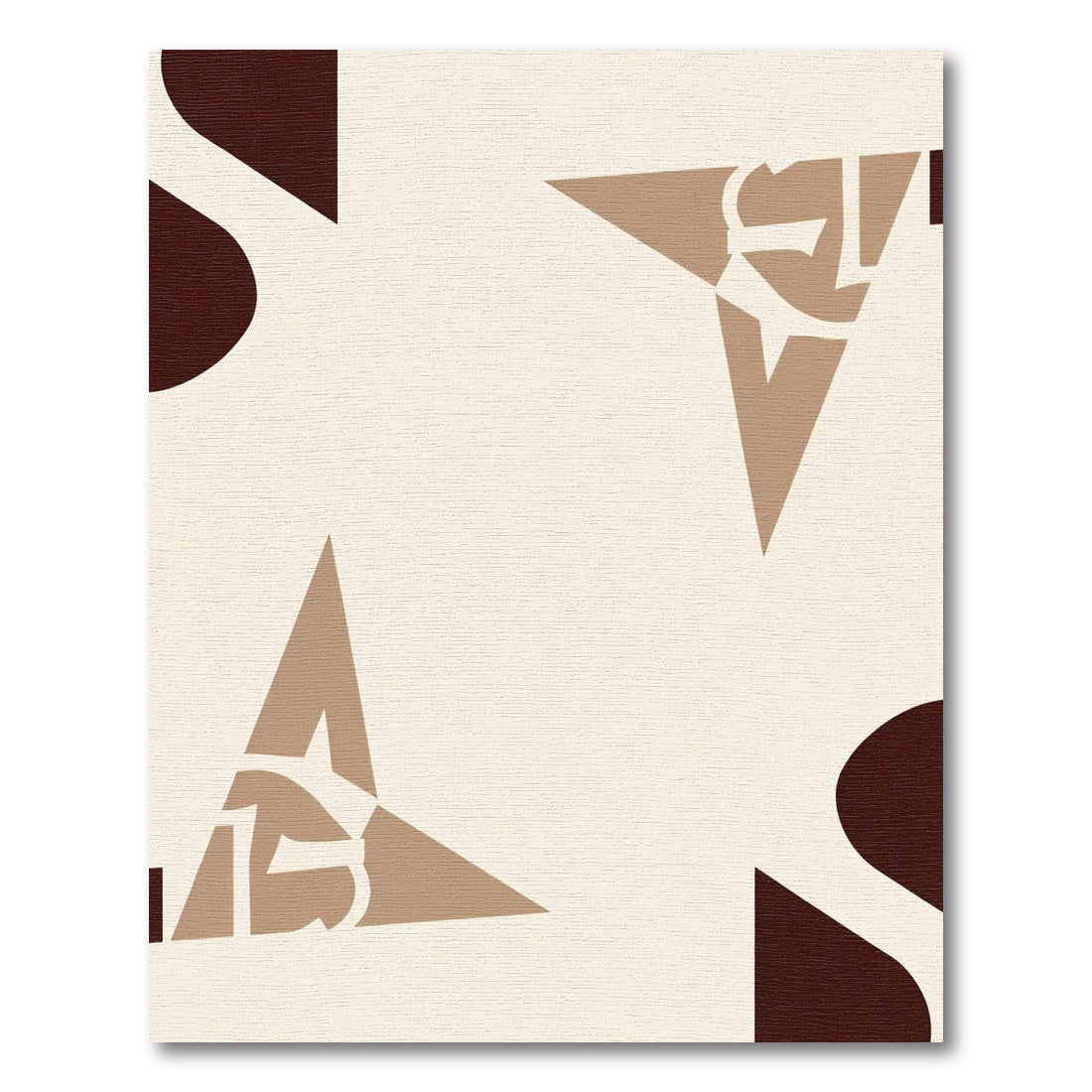 Brown Tan Abstract Geometric Composition Rug